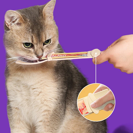 2PCs Cat Strip Squeeze Spoon Cat Strip Feeder for Lickable Wet Cat Treats Pet Liquid Snack Feeding Tool Cat Feeder Pet Supplies Crazy Catlady Shop