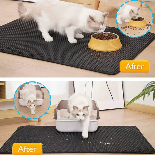 Large Cat Litter Mat Waterproof Double Layer Litter Trapping Clean Pad for Cat Litter Box Durable and Easy to Clean Crazy Catlady Shop