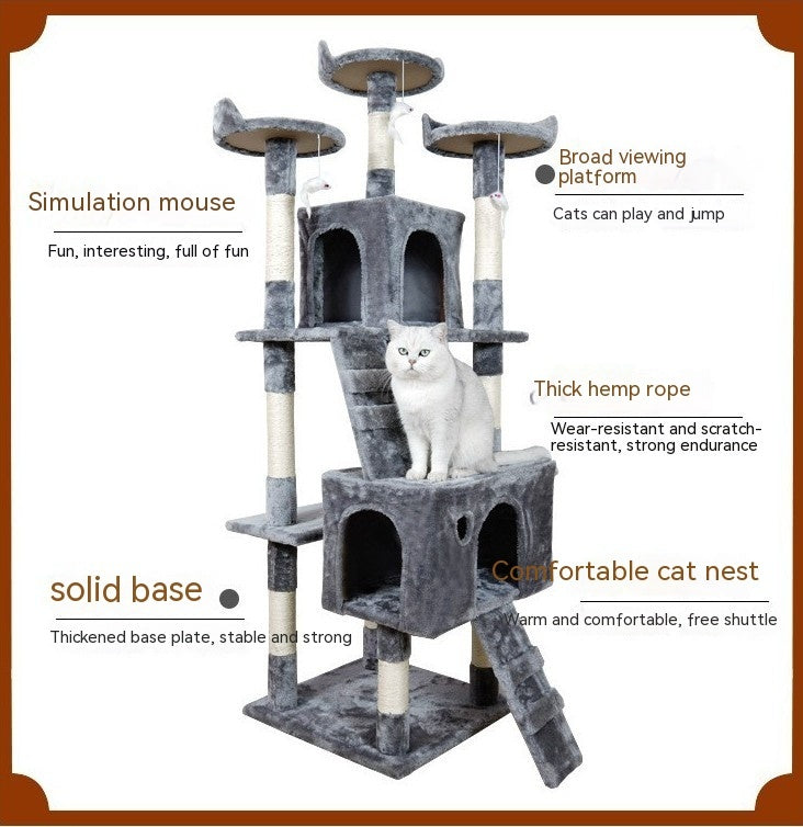 Large Cat Tree Cat Climbing Frame Integrated Jumping Platform Sisal Column CJ