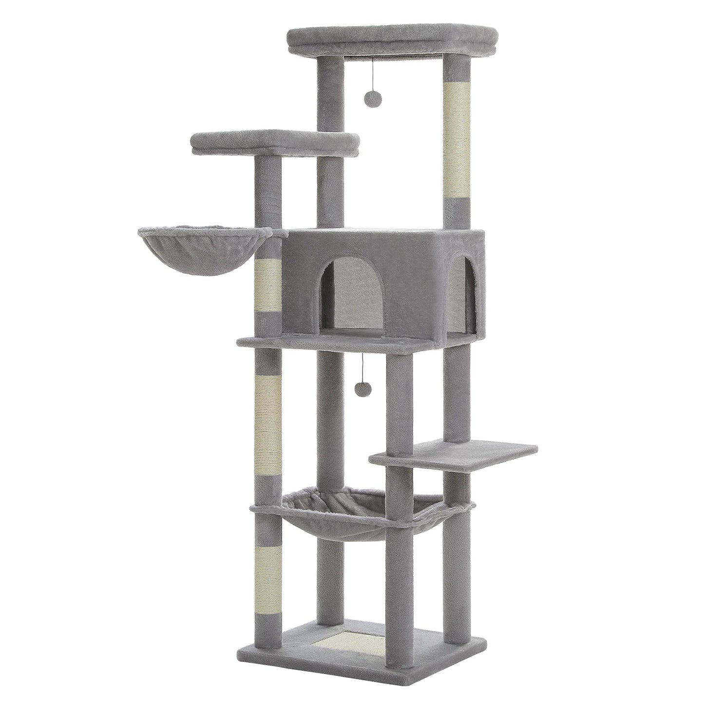 Large Cat Tree for Indoor Cats Multi-Level Cat Tower with Scratching Posts Soft Hammock Large Cat Condo Cat Accessories Cat Toys Crazy Catlady Shop