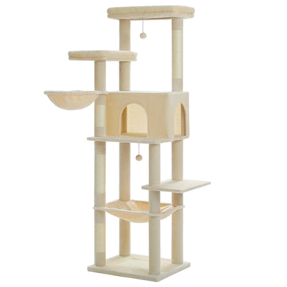Large Cat Tree for Indoor Cats Multi-Level Cat Tower with Scratching Posts Soft Hammock Large Cat Condo Cat Accessories Cat Toys Crazy Catlady Shop