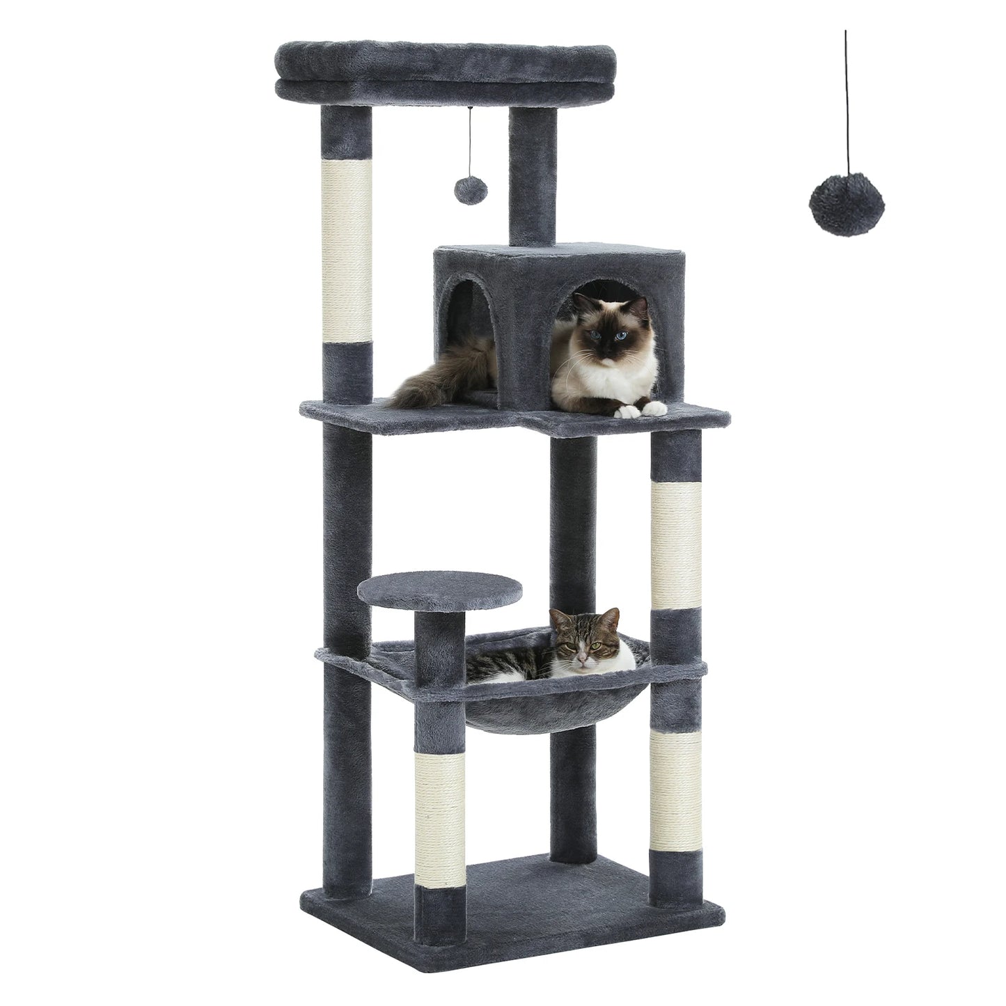 Luxury Cat Tree House Tower with Cabinet Solid Wood Cat Tree Posting Toy Multi-Level Kitten Cat Condo rascador gato arbre à chat Crazy Catlady Shop