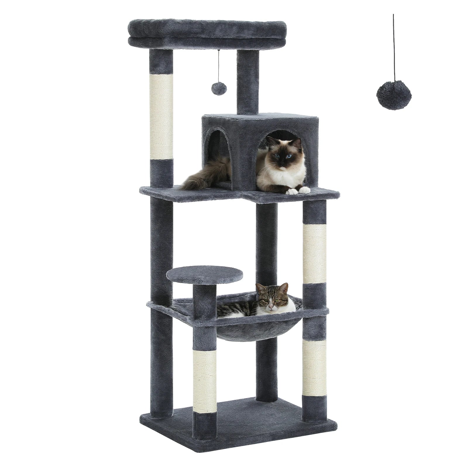 Luxury Cat Tree House Tower with Cabinet Solid Wood Cat Tree Posting Toy Multi-Level Kitten Cat Condo rascador gato arbre à chat Crazy Catlady Shop