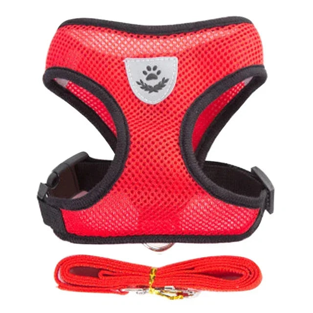 Cat Harness Vest Walking Lead Leash For Puppy Dogs Collar Polyester Adjustable Mesh Dog Harness For Small Medium Pet Accessories Crazy catlady shop