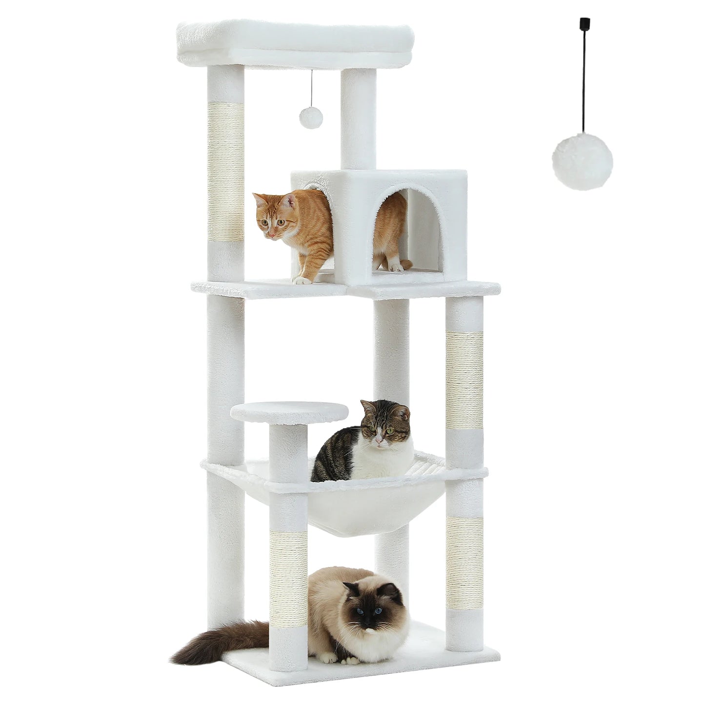 Luxury Cat Tree House Tower with Cabinet Solid Wood Cat Tree Posting Toy Multi-Level Kitten Cat Condo rascador gato arbre à chat Crazy Catlady Shop
