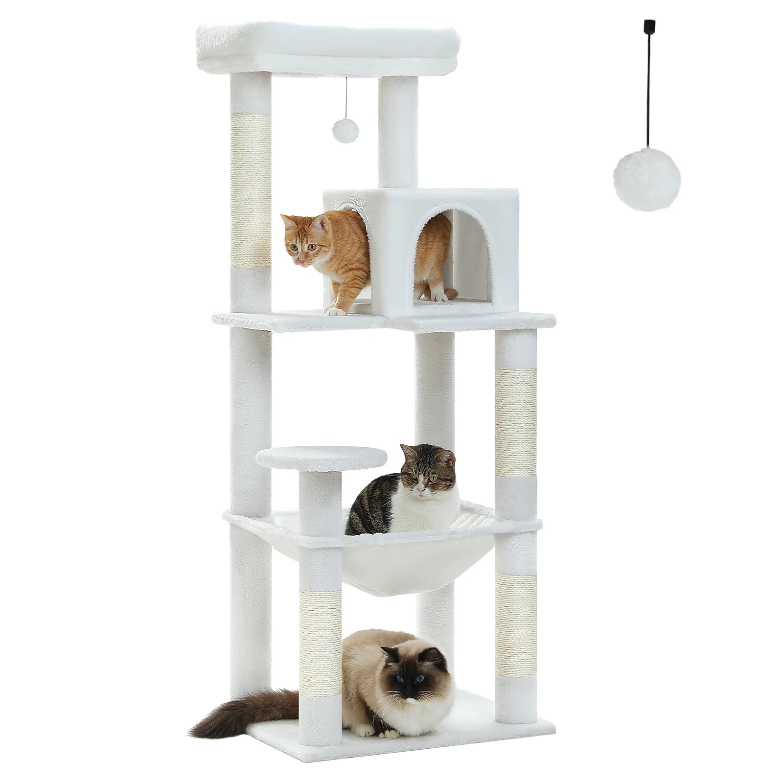 Luxury Cat Tree House Tower with Cabinet Solid Wood Cat Tree Posting Toy Multi-Level Kitten Cat Condo rascador gato arbre à chat Crazy Catlady Shop