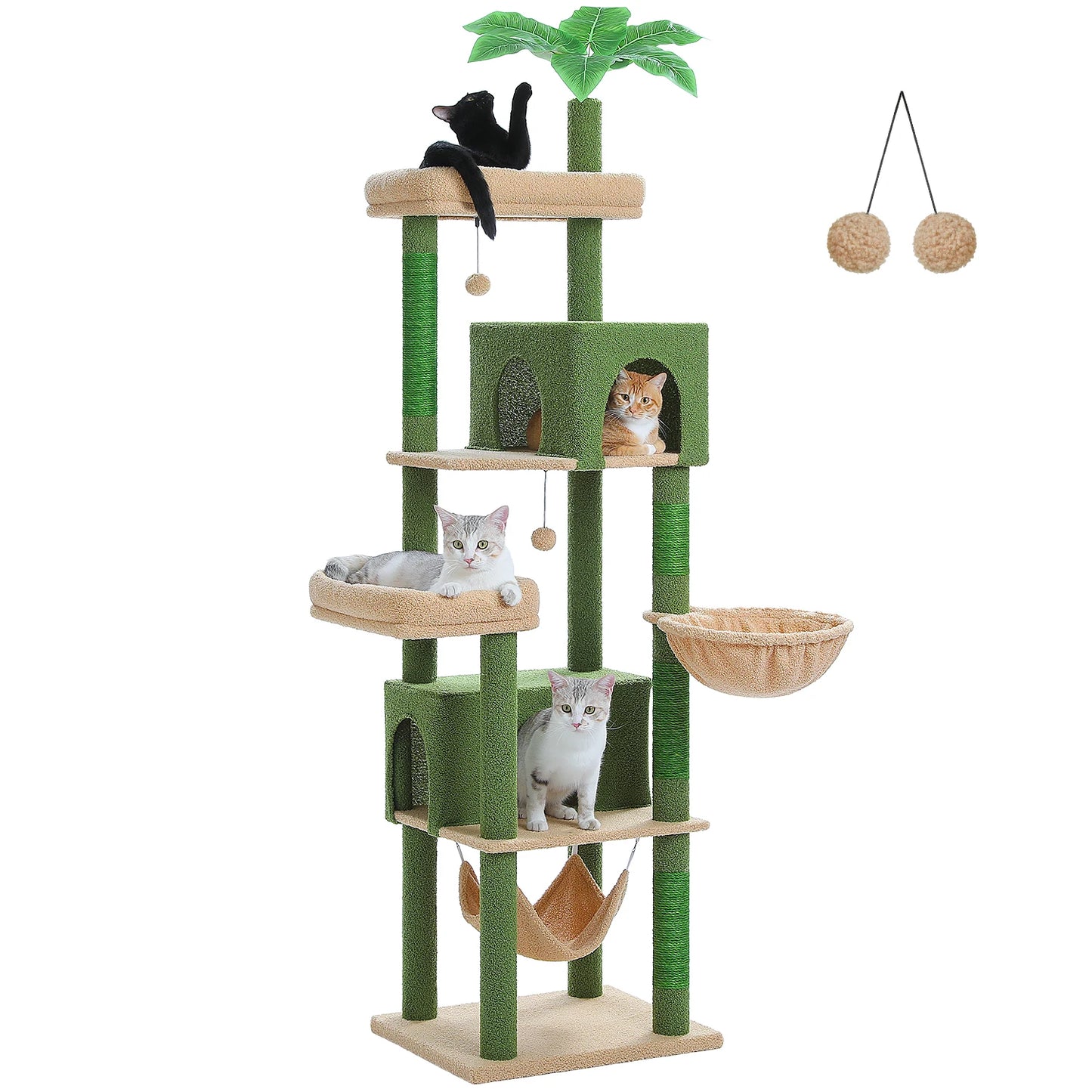 Multi-Level Cat Tree for Indoor Large Cat Tower with Scratching Posts Spacious Cat Condo Soft Top Perch Cat Furniture Cat Toys Crazy Catlady Shop