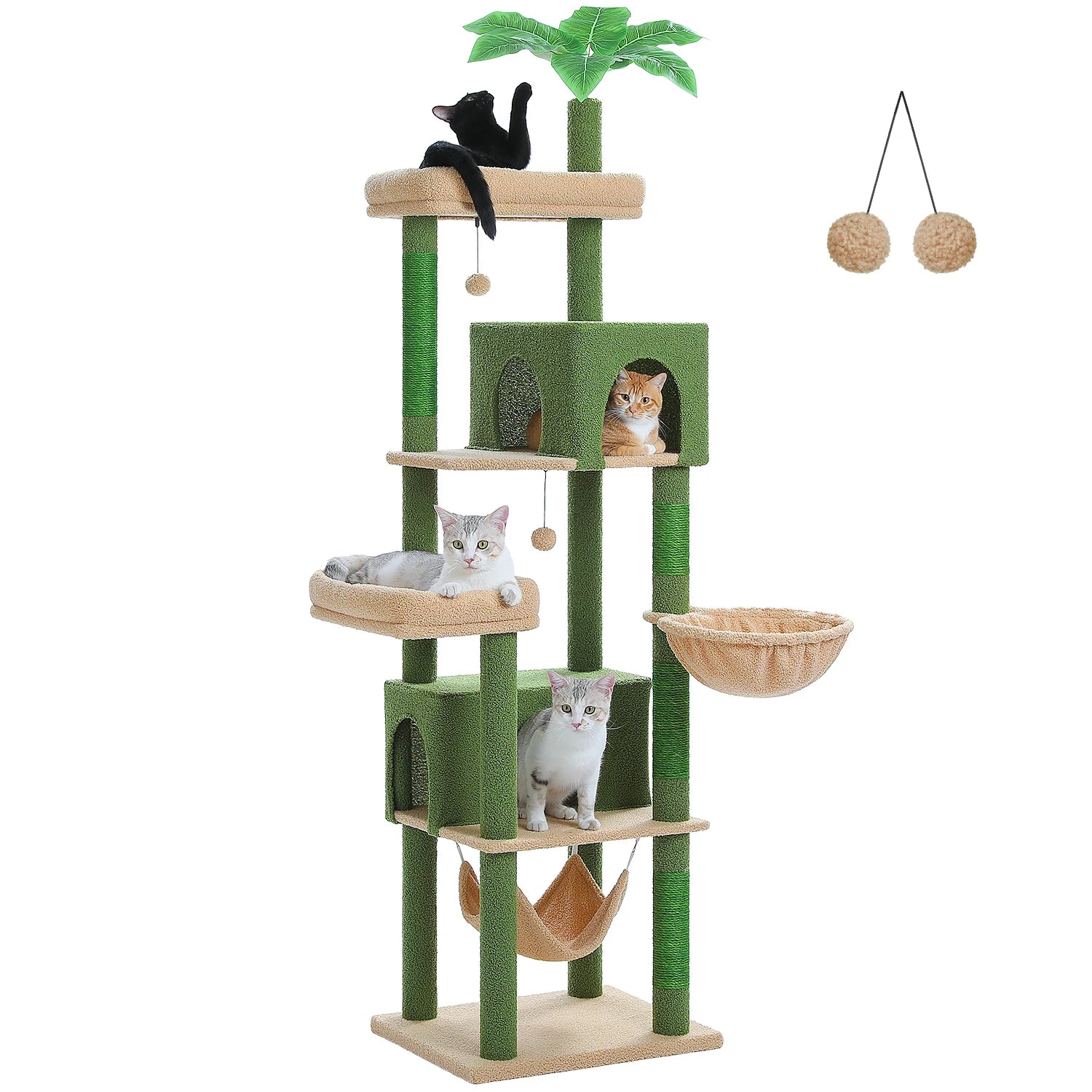 Multi-Level Cat Tree for Indoor Large Cat Tower with Scratching Posts Spacious Cat Condo Soft Top Perch Cat Furniture Cat Toys Crazy Catlady Shop