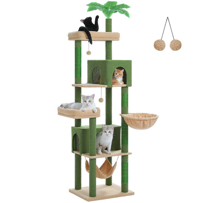 Multi-Level Cat Tree for Indoor Large Cat Tower with Scratching Posts Spacious Cat Condo Soft Top Perch Cat Furniture Cat Toys Crazy Catlady Shop