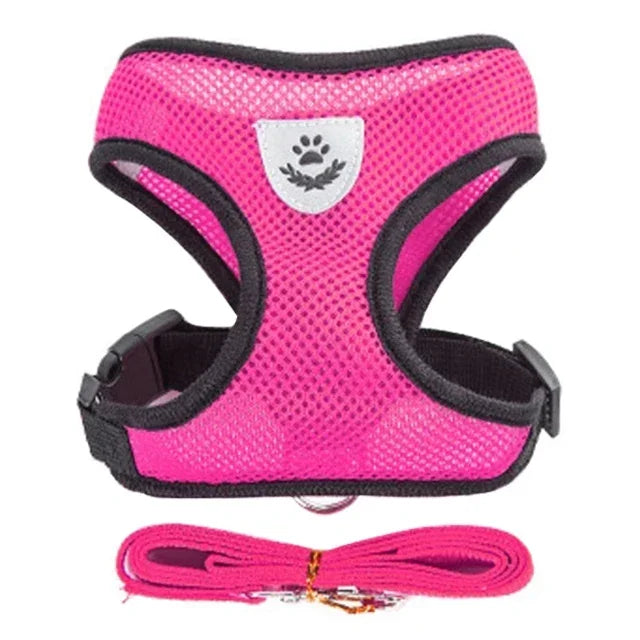 Cat Harness Vest Walking Lead Leash For Puppy Dogs Collar Polyester Adjustable Mesh Dog Harness For Small Medium Pet Accessories Crazy catlady shop