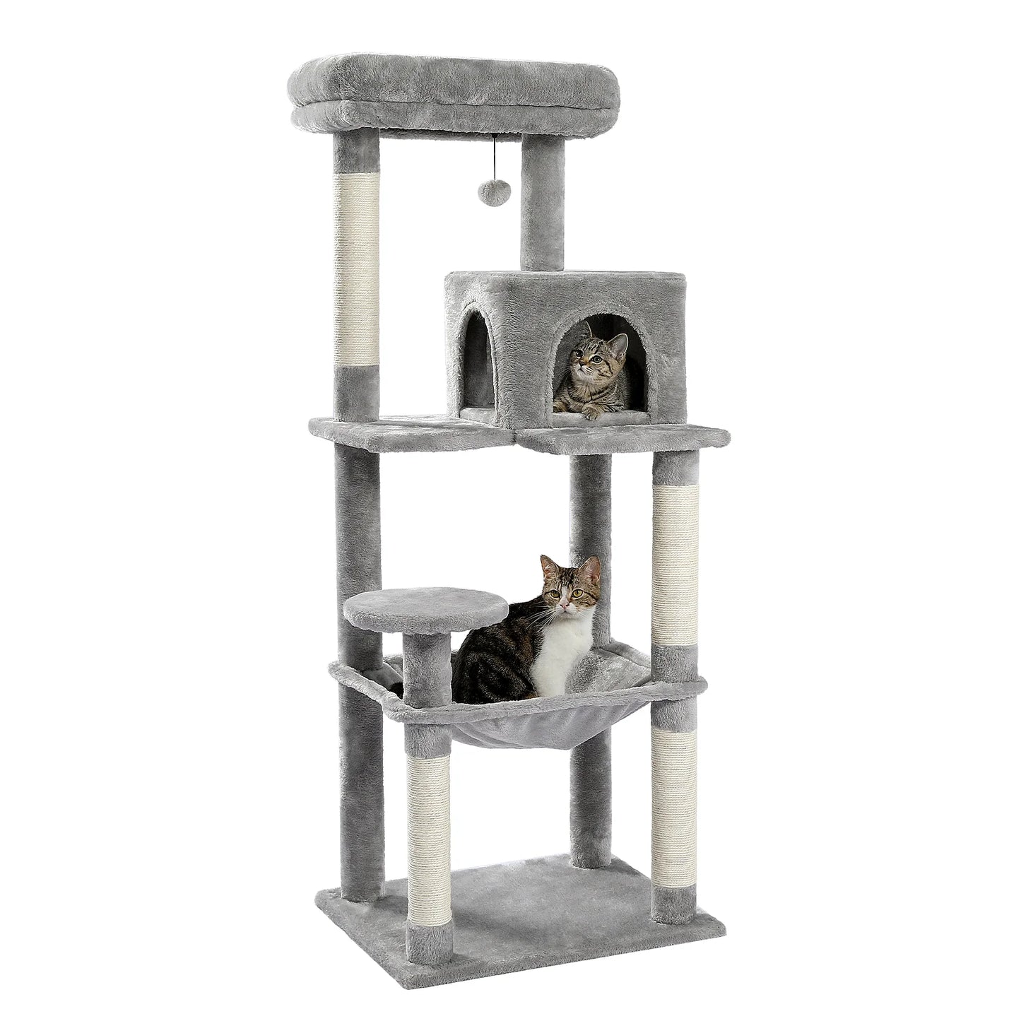 Luxury Cat Tree House Tower with Cabinet Solid Wood Cat Tree Posting Toy Multi-Level Kitten Cat Condo rascador gato arbre à chat Crazy Catlady Shop