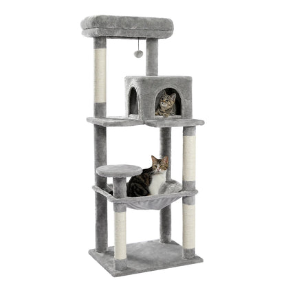 Luxury Cat Tree House Tower with Cabinet Solid Wood Cat Tree Posting Toy Multi-Level Kitten Cat Condo rascador gato arbre à chat Crazy Catlady Shop