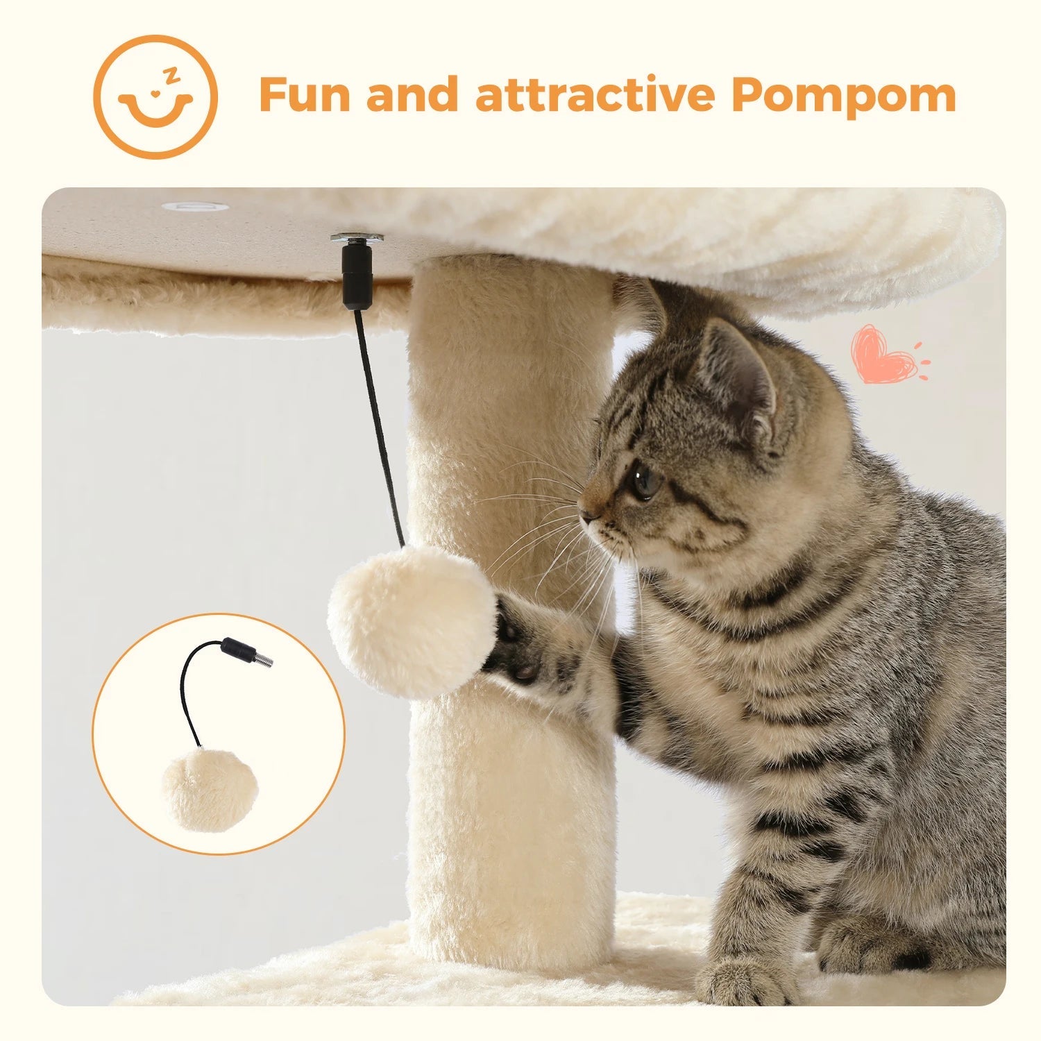 Stabilt 5-nivåers  Klös träd 113 cm med koja, sittplatser & klös stolpar Crazy Catlady Shop