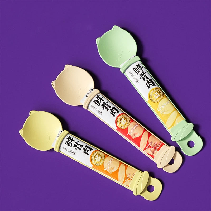 2PCs Cat Strip Squeeze Spoon Cat Strip Feeder for Lickable Wet Cat Treats Pet Liquid Snack Feeding Tool Cat Feeder Pet Supplies Crazy Catlady Shop