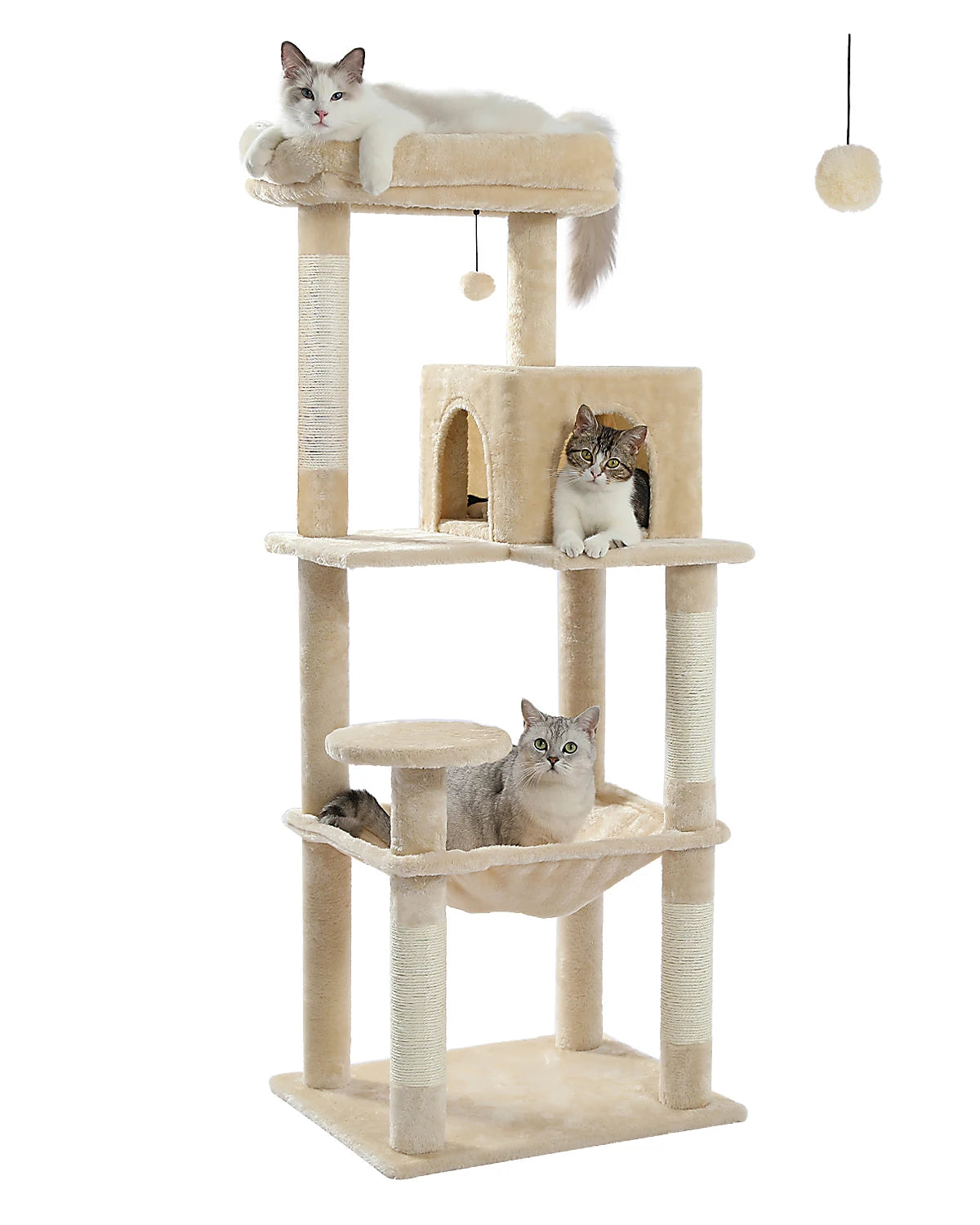 Luxury Cat Tree House Tower with Cabinet Solid Wood Cat Tree Posting Toy Multi-Level Kitten Cat Condo rascador gato arbre à chat Crazy Catlady Shop
