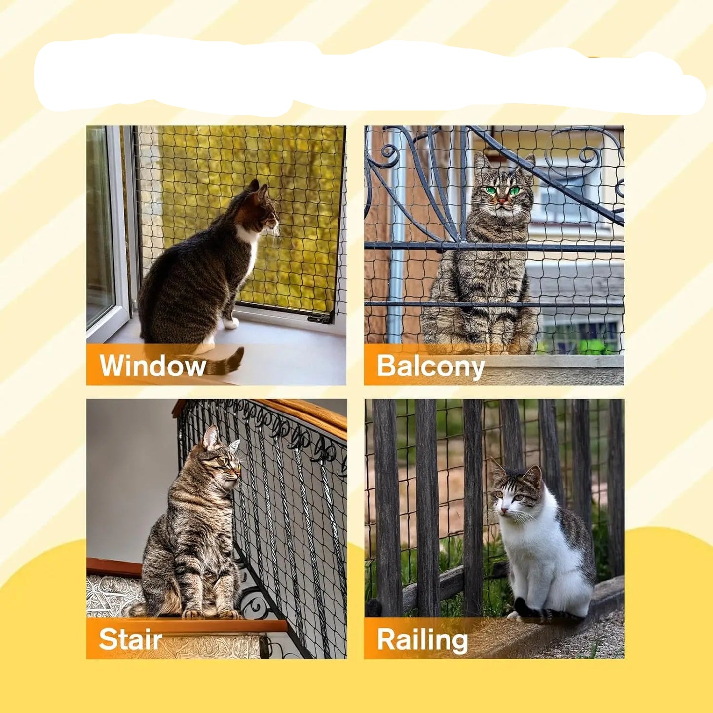 Steel Reinforced Cat Netting for Balcony- Cat Anti Fall Netting,Garden Net Anti Bird Net with Wire,Safety Netting Fence for Pets Crazy Catlady Shop