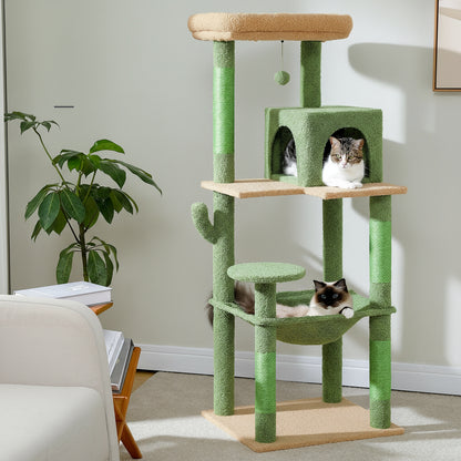 Luxury Cat Tree House Tower with Cabinet Solid Wood Cat Tree Posting Toy Multi-Level Kitten Cat Condo rascador gato arbre à chat Crazy Catlady Shop