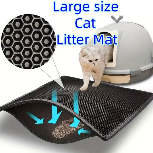 Large Cat Litter Mat Waterproof Double Layer Litter Trapping Clean Pad for Cat Litter Box Durable and Easy to Clean Crazy Catlady Shop