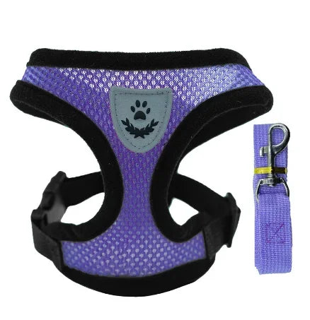 Cat Harness Vest Walking Lead Leash For Puppy Dogs Collar Polyester Adjustable Mesh Dog Harness For Small Medium Pet Accessories Crazy catlady shop