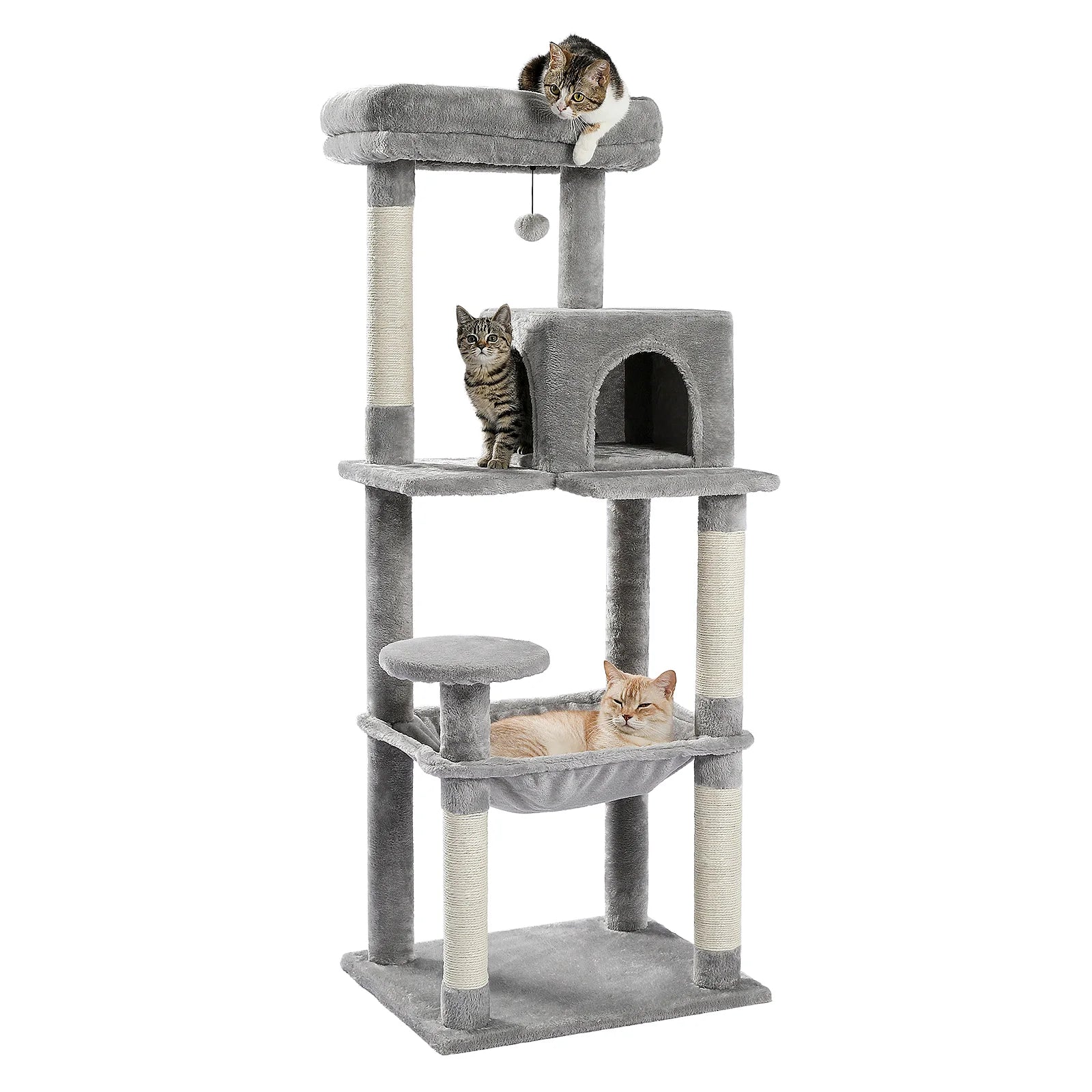 Luxury Cat Tree House Tower with Cabinet Solid Wood Cat Tree Posting Toy Multi-Level Kitten Cat Condo rascador gato arbre à chat Crazy Catlady Shop