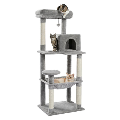 Luxury Cat Tree House Tower with Cabinet Solid Wood Cat Tree Posting Toy Multi-Level Kitten Cat Condo rascador gato arbre à chat Crazy Catlady Shop