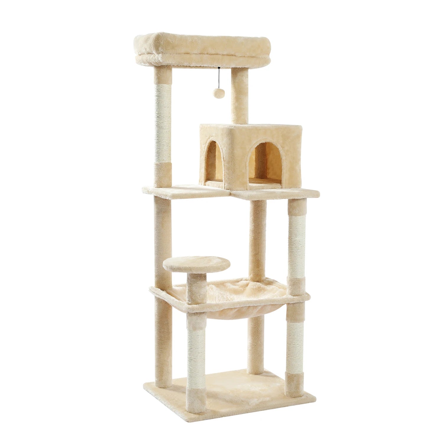 Luxury Cat Tree House Tower with Cabinet Solid Wood Cat Tree Posting Toy Multi-Level Kitten Cat Condo rascador gato arbre à chat Crazy Catlady Shop
