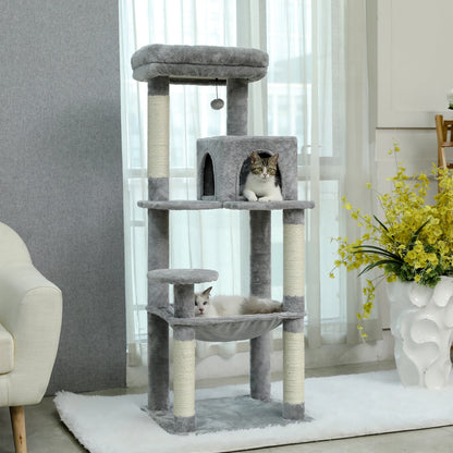 Luxury Cat Tree House Tower with Cabinet Solid Wood Cat Tree Posting Toy Multi-Level Kitten Cat Condo rascador gato arbre à chat Crazy Catlady Shop