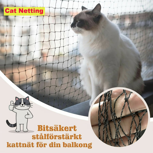 Steel Reinforced Cat Netting for Balcony- Cat Anti Fall Netting,Garden Net Anti Bird Net with Wire,Safety Netting Fence for Pets Crazy Catlady Shop
