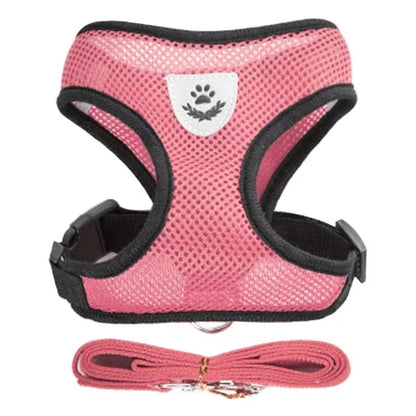 Cat Harness Vest Walking Lead Leash For Puppy Dogs Collar Polyester Adjustable Mesh Dog Harness For Small Medium Pet Accessories Crazy catlady shop