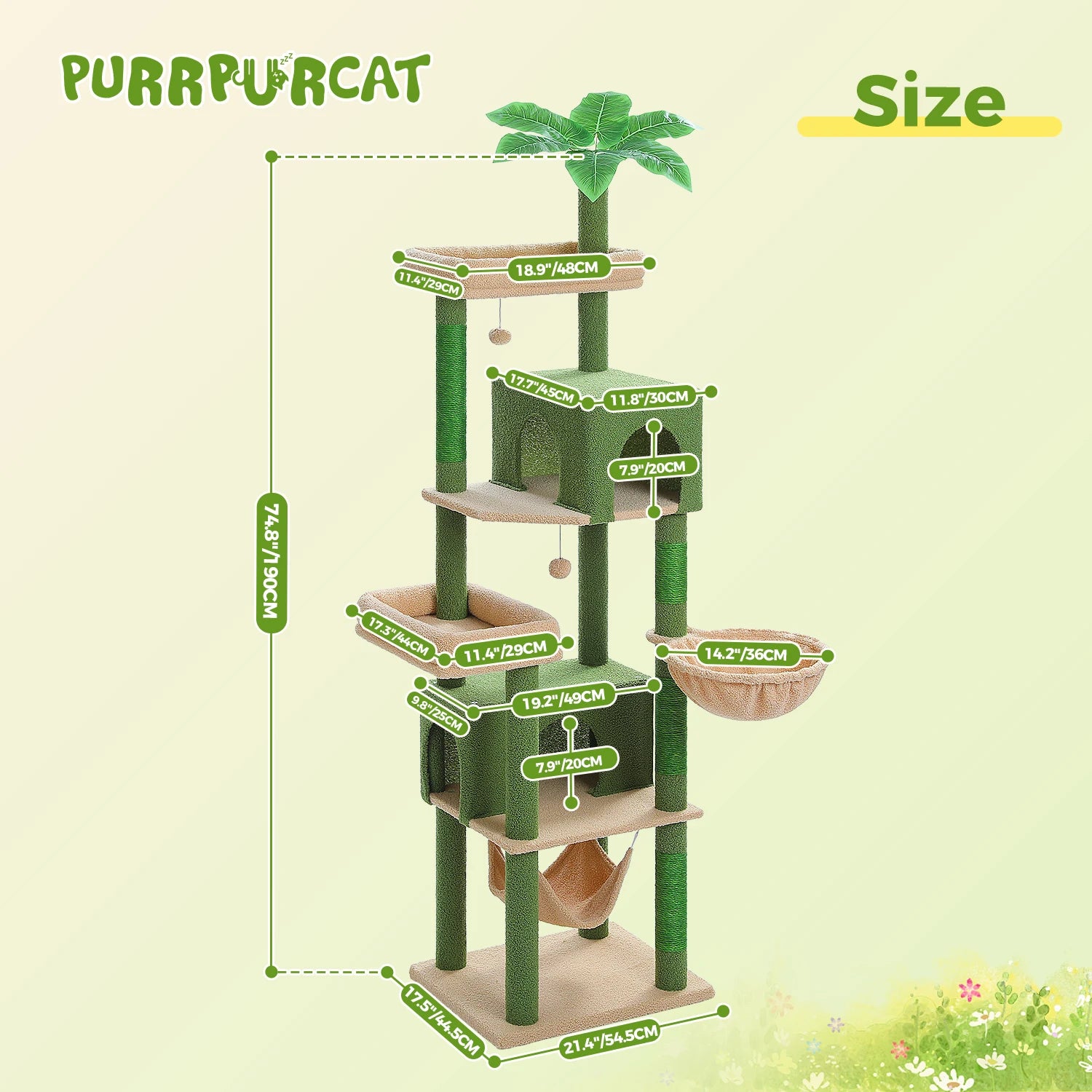 Multi-Level Cat Tree for Indoor Large Cat Tower with Scratching Posts Spacious Cat Condo Soft Top Perch Cat Furniture Cat Toys Crazy Catlady Shop