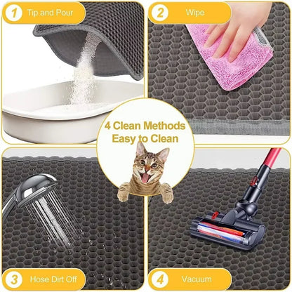 Large Cat Litter Mat Waterproof Double Layer Litter Trapping Clean Pad for Cat Litter Box Durable and Easy to Clean Crazy Catlady Shop