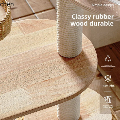 ZML Solid Wood Cat Climbing Frame Rattan Multi-Cat Tree Integrated Ragdoll Large Cat Stand Crazy Catlady Shop